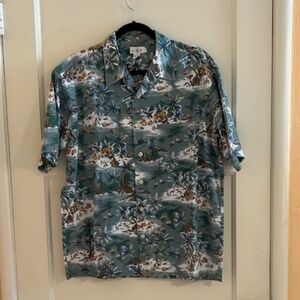 Vintage J Crew Tropical Print Casual Shirt Small